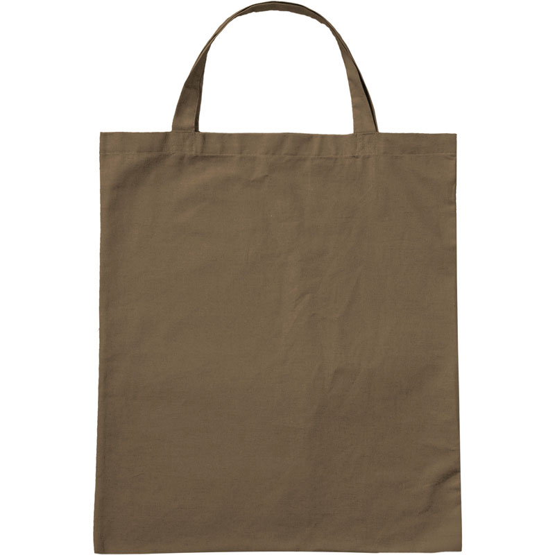 color cotton bag with short handles 38x42 cm