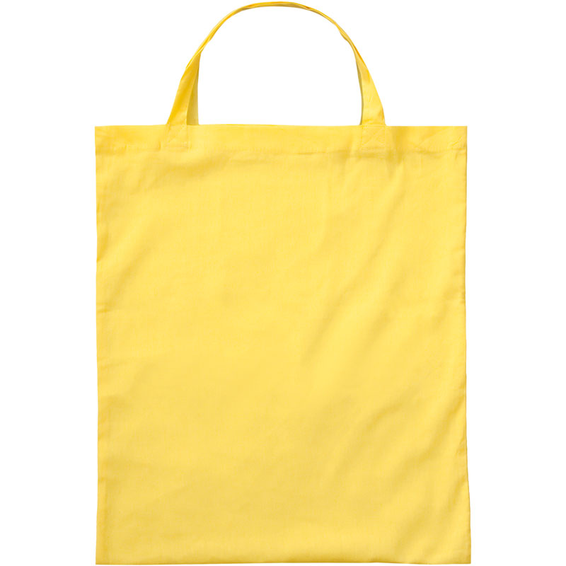 color cotton bag with short handles 38x42 cm