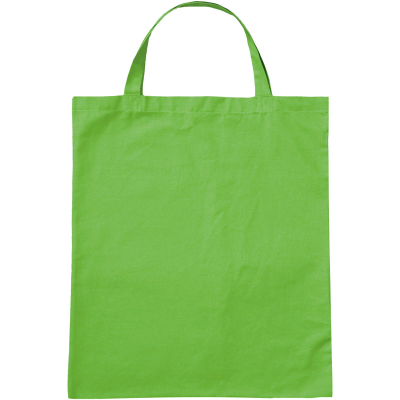 color cotton bag with short handles 38x42 cm