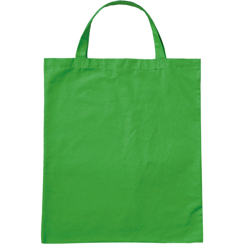 color cotton bag with short handles 38x42 cm