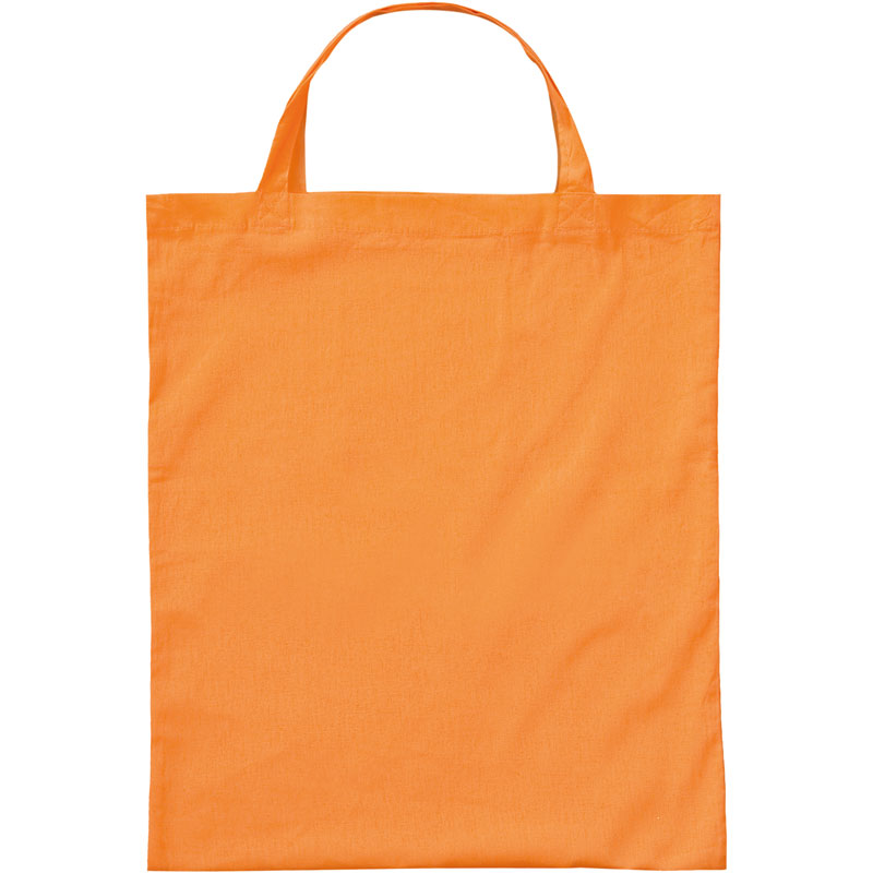 color cotton bag with short handles 38x42 cm