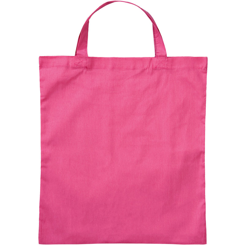 color cotton bag with short handles 38x42 cm